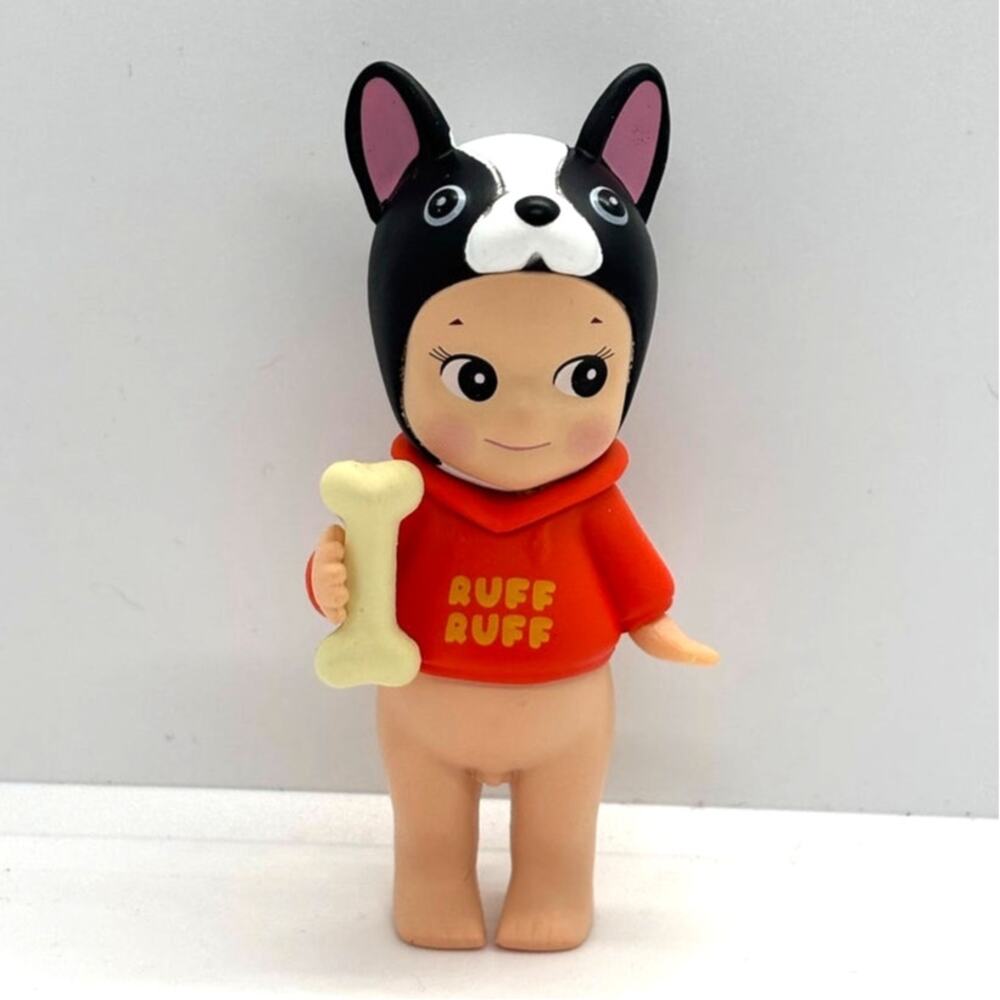 New Unbranded Kewpie/Angel Mini Figure in French Bulldog Costume, Open Blind Box